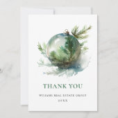 Elegante Wasserfarbe Weihnachtsfeiertag Dankeskarte (Vorderseite)