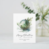 Elegante Wasserfarbe Weihnachtsfeiertag Postkarte (Stehend Vorderseite)