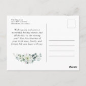 Elegante Wasserfarbe Weihnachtsfeiertag Postkarte (Rückseite)