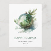 Elegante Wasserfarbe Weihnachtsfeiertag Postkarte (Vorderseite)