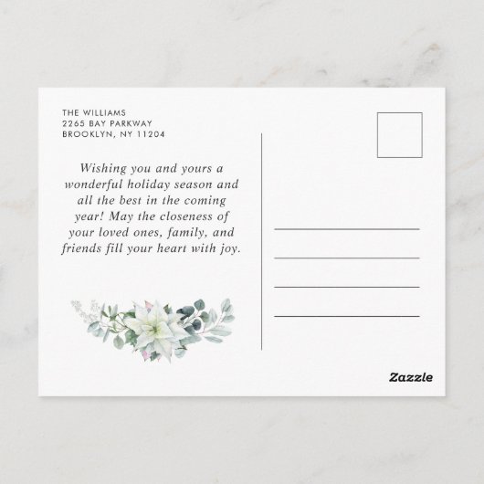 Elegante Wasserfarbe Weihnachtsfeiertag Postkarte (Rückseite)