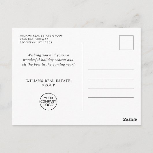 Elegante Wasserfarbe Weihnachtsfeiertag Postkarte (Rückseite)