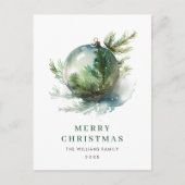 Elegante Wasserfarbe Weihnachtsfeiertag Postkarte (Vorderseite)