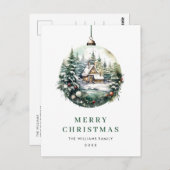 Elegante Wasserfarbe Weihnachtsfeiertag Postkarte (Vorne/Hinten)