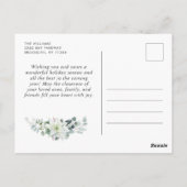 Elegante Wasserfarbe Weihnachtsfeiertag Postkarte (Rückseite)