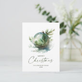 Elegante Wasserfarbe Weihnachtsfeiertag Postkarte (Stehend Vorderseite)