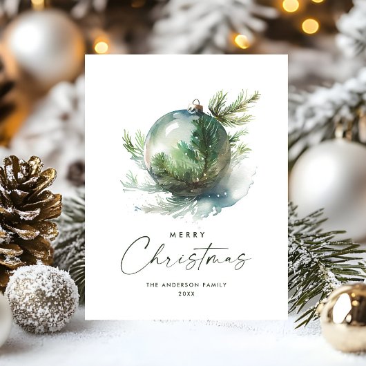 Elegante Wasserfarbe Weihnachtsfeiertag Postkarte