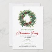 Elegante Wasserfarbe-Weihnachtskränzchen-Party-Ein Einladung (Vorderseite)