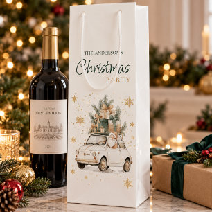 Elegante Wasserfarbe Weihnachtsmann-Weihnachtsfeie Geschenktüte Für Weinflaschen