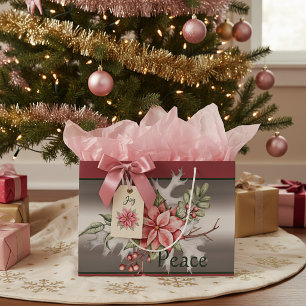 Elegante Wasserfarbe Weihnachtsstern benutzerdefin Große Geschenktüte