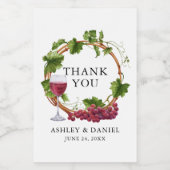 Elegante Wasserfarbe Weintrauben Weintrauben Weinetikett (Einzelnes Label)