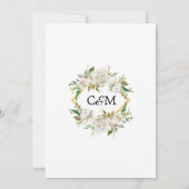 Elegante Wasserfarbe Weiße Blumengrün WEDDING Einladung (Rückseite)