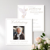 Elegante Wasserfarbe Weißes Taube Feier des Lebens Einladung