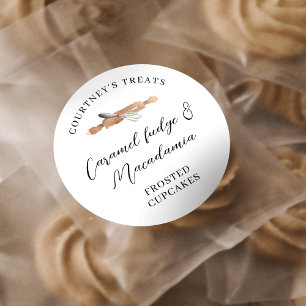 Elegante Wasserfarbe Whisk Konditorei Gebäck Cooki Runder Aufkleber