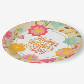 Elegante Wasserfarbe-Wildblumen-Blumen-Muttertag Pappteller (Schrägansicht)