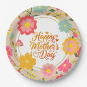 Elegante Wasserfarbe-Wildblumen-Blumen-Muttertag Pappteller (Vorderseite)