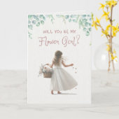 Elegante Wasserfarbe wirst du mein Blumenmädchen s Karte (Gelbe Blume)