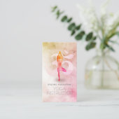 Elegante Wasserfarbe Yoga Meditation Pose Om Symbo Visitenkarte (Stehend Vorderseite)