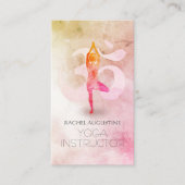 Elegante Wasserfarbe Yoga Meditation Pose Om Symbo Visitenkarte (Vorderseite)