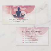 Elegante Wasserfarbe Yoga Meditation Pose Om Symbo Visitenkarte (Vorne/Hinten)