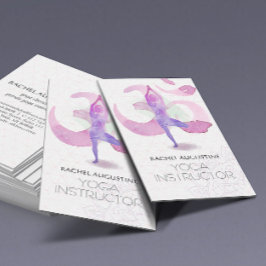 Elegante Wasserfarbe Yoga Meditation Pose Om Symbo Visitenkarte