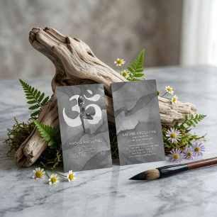 Elegante Wasserfarbe Yoga-Meditationspose Om-Symbo Visitenkarte