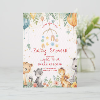 Elegante Wasserfarben-Baby-Shower-Einladung mit Einladung