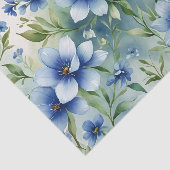 Elegante Wasserfarben Blühende Blumen mit grünen B Seidenpapier (Ausschnitt)