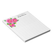 Elegante Wasserfarben Blume Personalisiert Notizblock (angewinkelt)