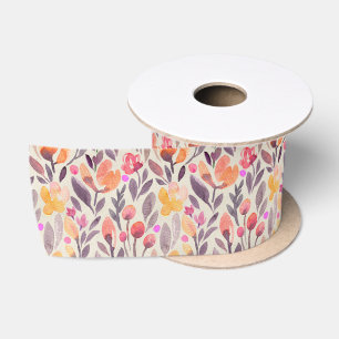 Elegante Wasserfarben Blume Satin Ribbon Satinband