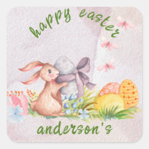 Elegante Wasserfarben Blumen - glückliche Ostern