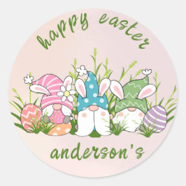 Elegante Wasserfarben Blumen - glückliche Ostern Runder Aufkleber