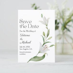 Elegante Wasserfarben-Blumen-Hochzeit in Salbeigrü Save The Date