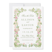 Elegante Wasserfarben-Blumen-Hochzeit 'Save the Da