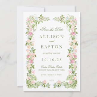 Elegante Wasserfarben-Blumen-Hochzeit 'Save the Da Save The Date