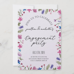 Elegante Wasserfarben-Blumen-Hochzeitsankündigungs Einladung