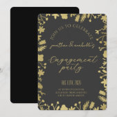 Elegante Wasserfarben-Blumen-Hochzeitsankündigungs Einladung (Vorne/Hinten)