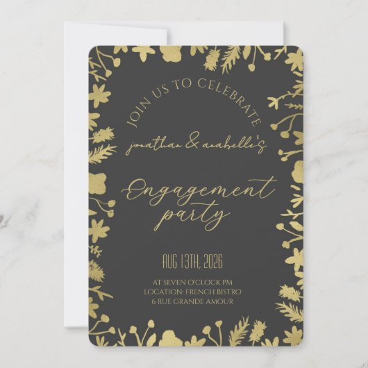 Elegante Wasserfarben-Blumen-Hochzeitsankündigungs Einladung (Vorderseite)