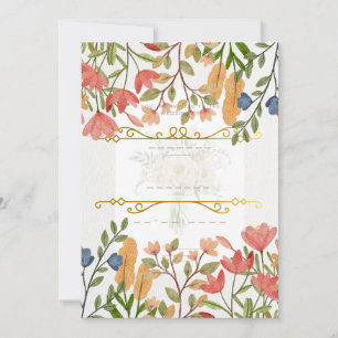 Elegante Wasserfarben-Blumen-Hochzeitseinladung    Einladung