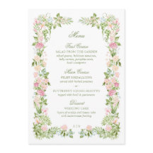 Elegante Wasserfarben-Blumen-Hochzeitsempfangsmenü