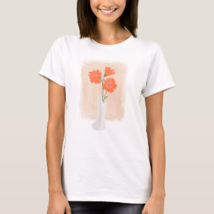 Elegante Wasserfarben-Blumen im Vasen T-Shirt