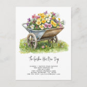 Elegante Wasserfarben Blumengarten Ankündigungspostkarte (Vorderseite)