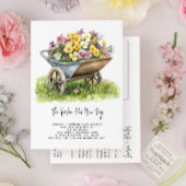 Elegante Wasserfarben Blumengarten Ankündigungspostkarte