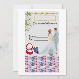 Elegante Wasserfarben-Blumenhochzeits-Einladung - Save The Date