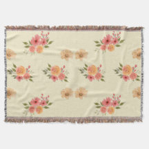 Elegante Wasserfarben-Blumenmuster-Sherpa-Decke
