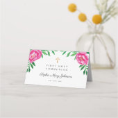 Elegante Wasserfarben Blumenzwiebeln Erste Kommune Platzkarte (Rückseite)