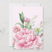 Elegante Wasserfarben Blush Dusty Rose Blumenzehen Einladung (Rückseite)