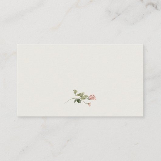 Elegante Wasserfarben Blush Garden Rosa Hochzeit Platzkarte (Rückseite)