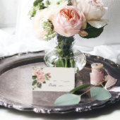 Elegante Wasserfarben Blush Garden Rosa Hochzeit Platzkarte