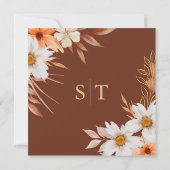 Elegante Wasserfarben Blüten der Herbsthochzeit Dankeskarte (Rückseite)